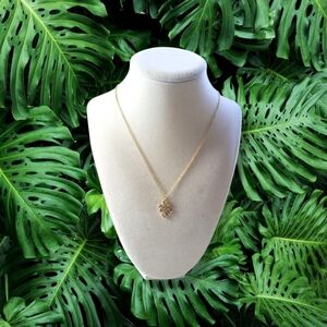 Angels By The Sea | NWT Cute Gold Tone Monstera Leaf Pendant Necklace
